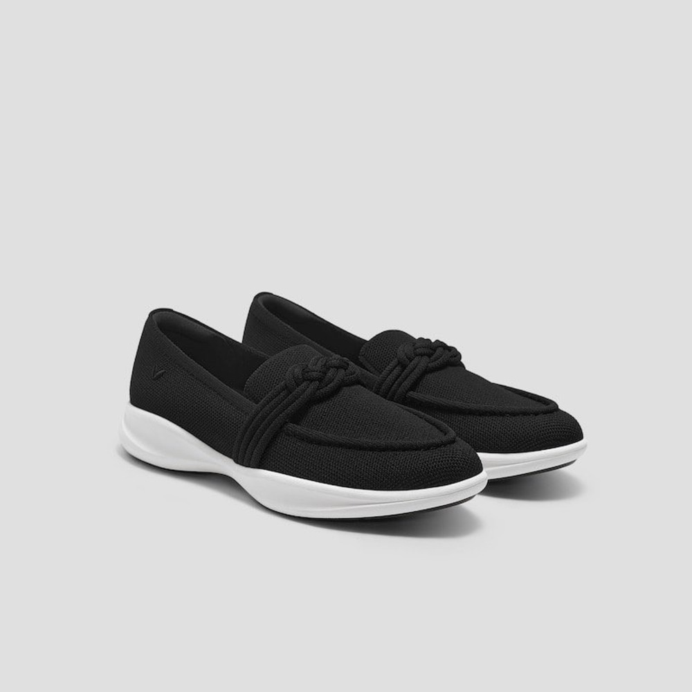 VIVAIA Loafers Knit‎ Shoes Black Water Repellent Walker Pro Size US 8 EU 39